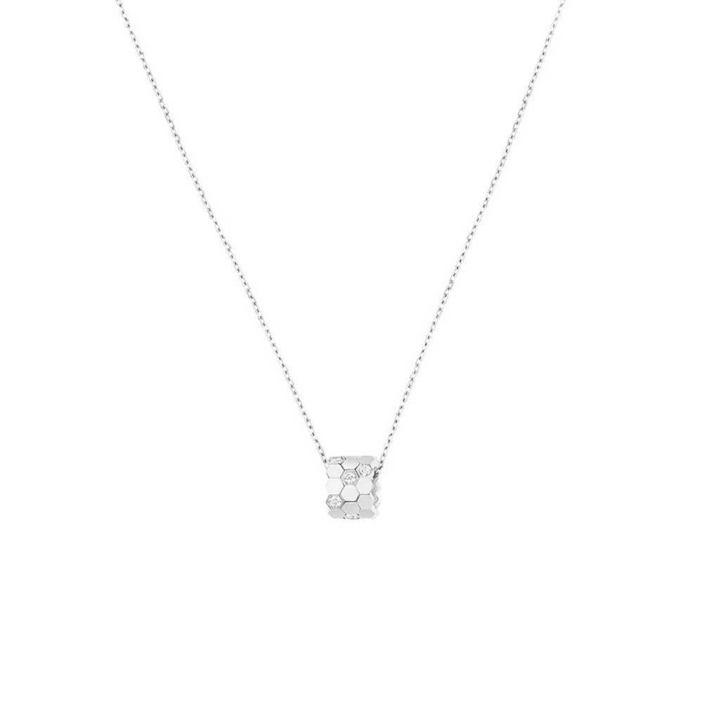 Bee My Love Small White Gold and Diamond Pendant