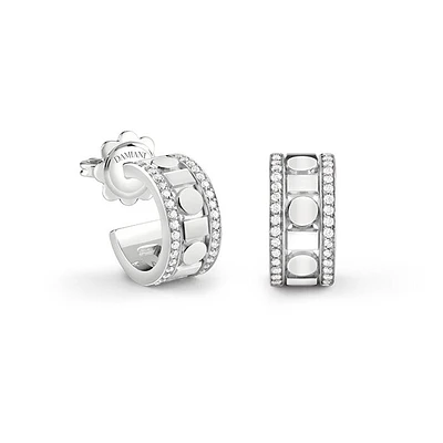 Belle Époque Reel White Gold and Diamond Pavé Hoop Earrings