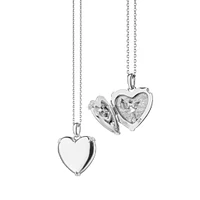 Classic Lockets Silver and White Sapphire Heart Pendant