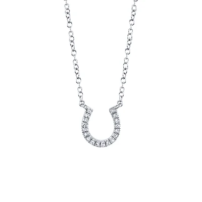 Kate White Gold and Diamond Pavé Horseshoe Pendant