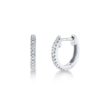 Kate White Gold and Diamond Pavé Huggie Earrings