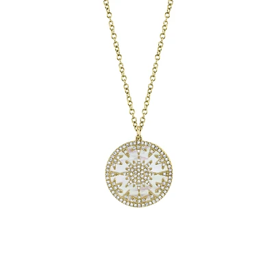 Kate Yellow Gold, Mother-of-Pearl and Diamond Pendant