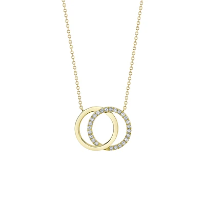 Kate Yellow Gold and Diamond Pavé Pendant