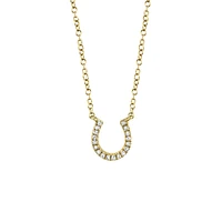 Kate Yellow Gold and Diamond Pavé Horseshoe Pendant