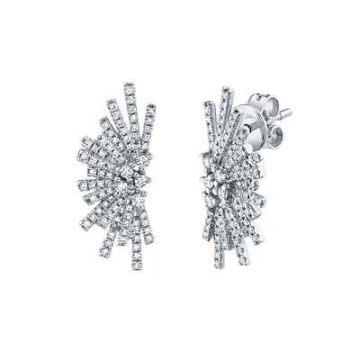 Kate White Gold and Diamond Pavé Stud Earrings