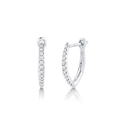 Eternal White Gold and Diamond Hoop Earrings