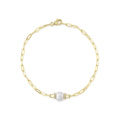 Jackie Yellow Gold, Pearl and Diamond Bracelet