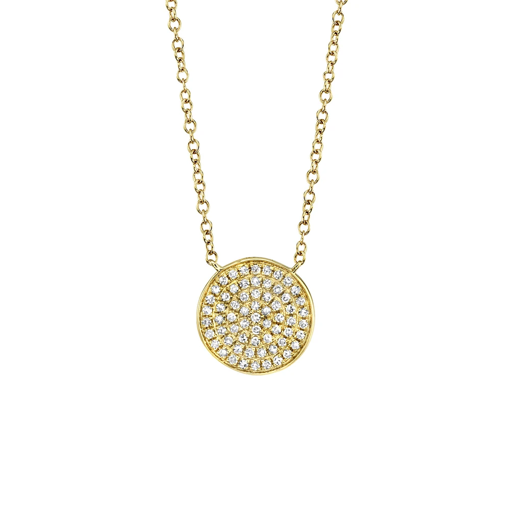 Kate Yellow Gold and Diamond Pavé Pendant