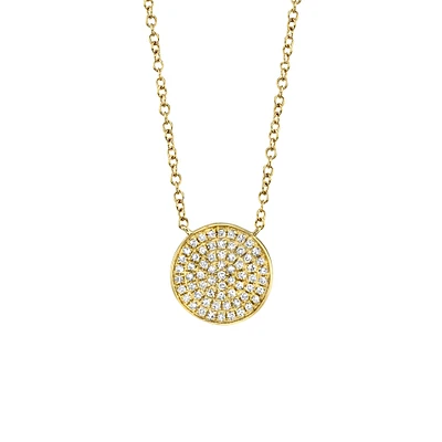 Kate Yellow Gold and Diamond Pavé Pendant