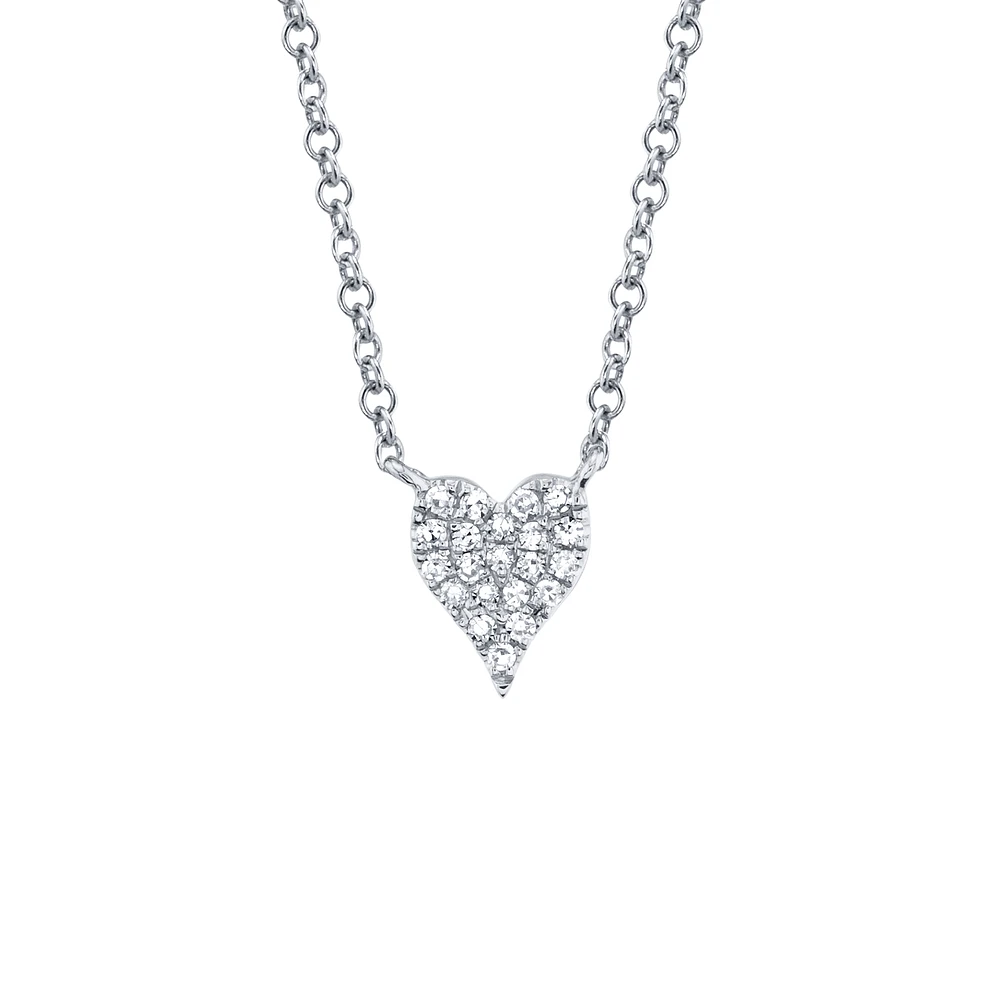 Kate White Gold and Diamond Pavé Heart Pendant