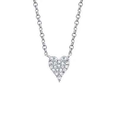 Kate White Gold and Diamond Pavé Heart Pendant