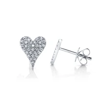 Kate Gold and Diamond Pavé Heart Stud Earrings