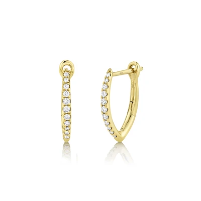 Eternal Yellow Gold and Diamond Hoop Earrings