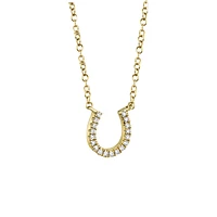 Kate Yellow Gold and Diamond Pavé Horseshoe Pendant