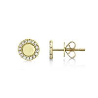 Kate Yellow Gold and Diamond Stud Earrings