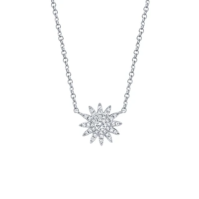 Kate White Gold and Diamond Pavé Starburst Pendant