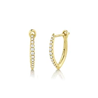 Eternal Yellow Gold and Diamond Hoop Earrings