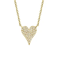 Kate Yellow Gold and Diamond Pavé Heart Pendant