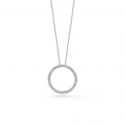 Roberto Coin | Tiny Treasures Circle of Life 20MM White Gold Diamond Necklace