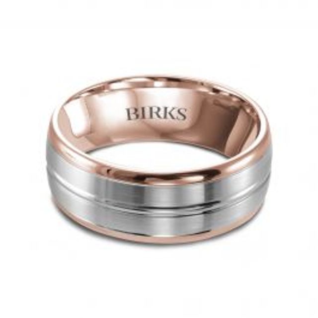 Bijoux Birks  7 MM Braided White Gold Wedding Band