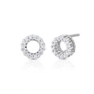 Roberto Coin | Tiny Treasures White Gold Diamond Circle Earrings