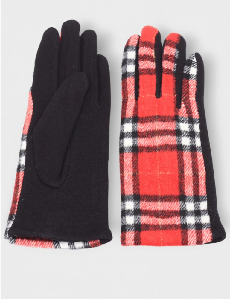 Manteaux Manteaux | La maison du manteau au Québec Gants Vegan Extensible Motif à Carreaux Doublés en Peluche