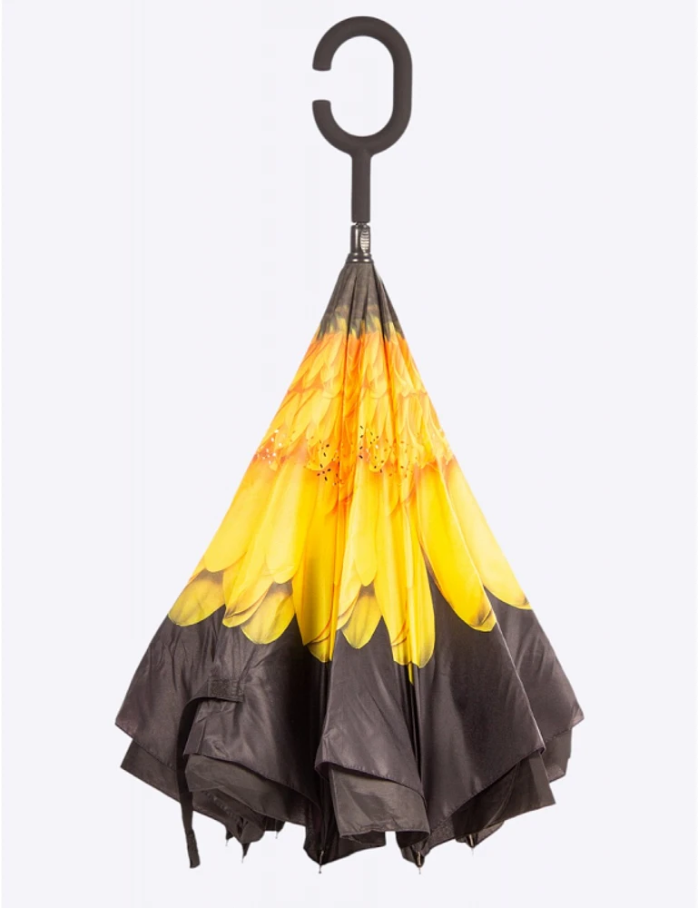 Manteaux Manteaux | La maison du manteau au Québec Parapluie Jaune Polyvalent Floral Qui S'ouvre À L'envers Par Up-Brella