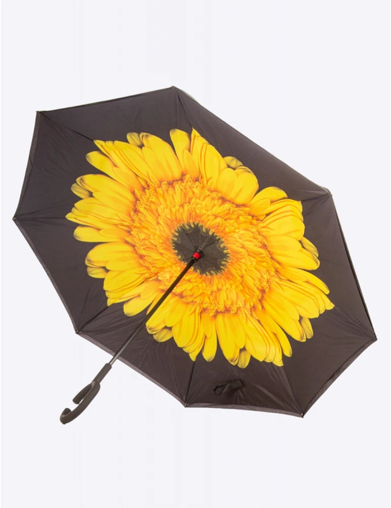 Manteaux Manteaux | La maison du manteau au Québec Parapluie Jaune Polyvalent Floral Qui S'ouvre À L'envers Par Up-Brella