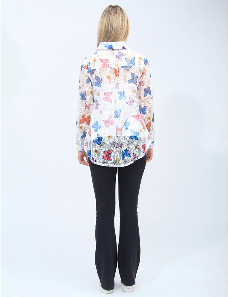 Chemise Florale Dentelle Adore