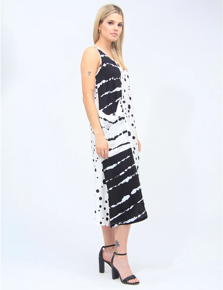 Robe Patchwork Pois et Rayures