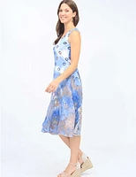 Robe Midi Aquarelle Bleue Cativa