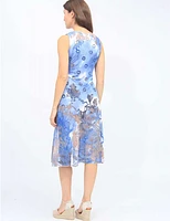 Robe Midi Aquarelle Bleue Cativa