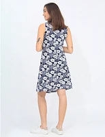 Robe A-Ligne Florale Marine Vamp