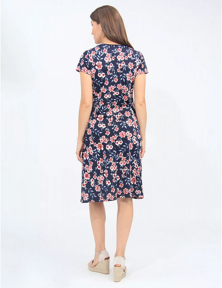 Robe A-Ligne Florale Vamp Marine