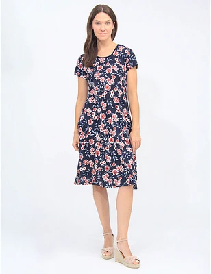 Robe A-Ligne Florale Vamp Marine
