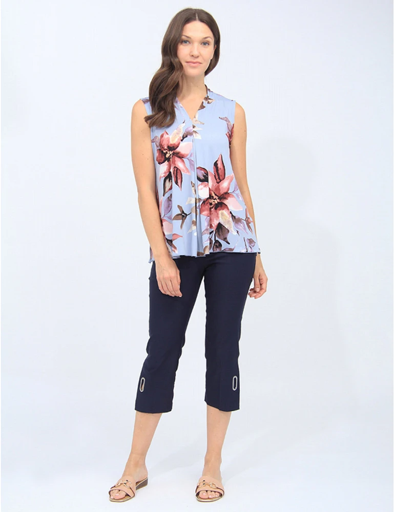 Top Plissé Floral Vamp