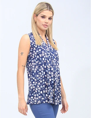 Top Sans Manches Fleuri Vamp