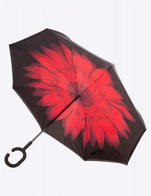Manteaux Manteaux | La maison du manteau au Québec Parapluie Rouge Polyvalent Floral Qui S'ouvre À L'envers Par Up-Brella
