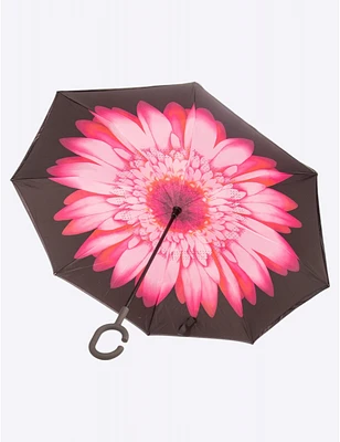 Manteaux Manteaux | La maison du manteau au Québec Parapluie Rose Polyvalent Floral Qui S'ouvre À L'envers Par Up-Brella