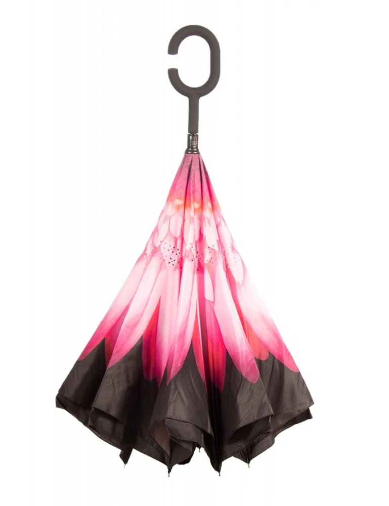 Manteaux Manteaux | La maison du manteau au Québec Parapluie Rose Polyvalent Floral Qui S'ouvre À L'envers Par Up-Brella
