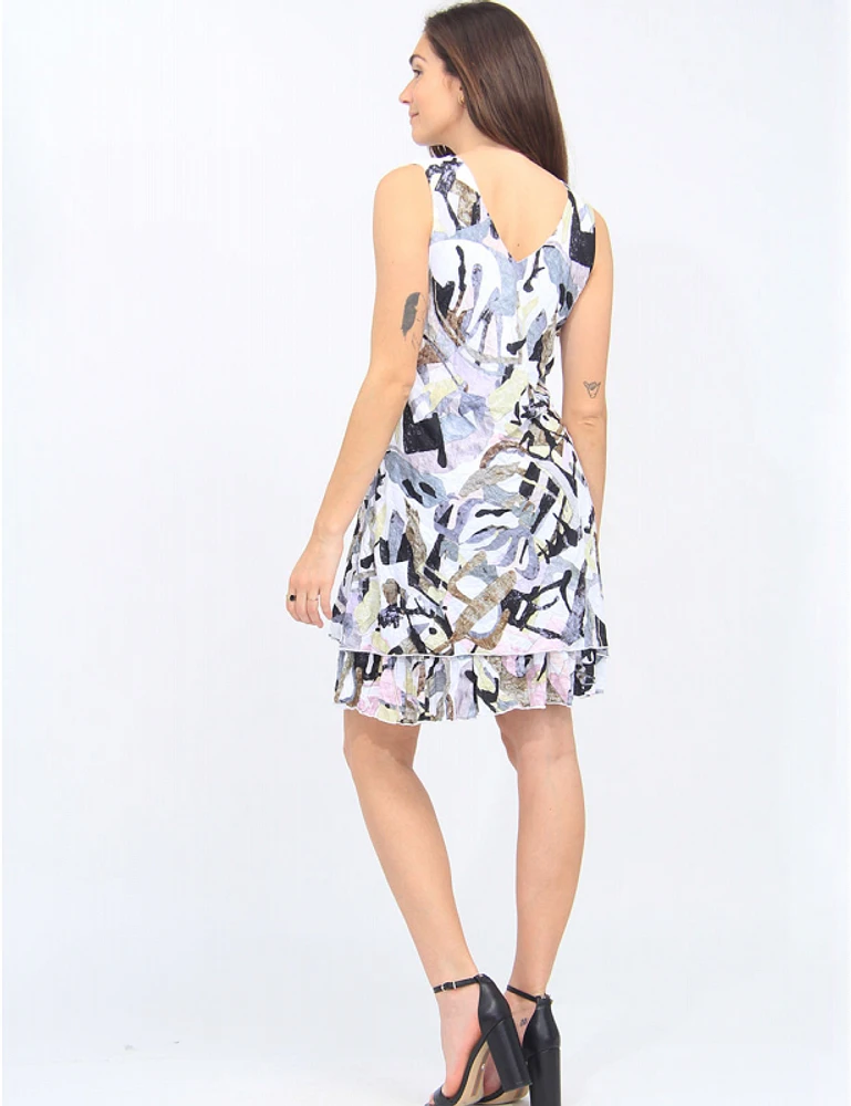 Robe Imprimé Abstrait Sans Manches Tango Mango
