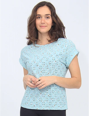 T-Shirt Œillets Fleurs Mandy Evans