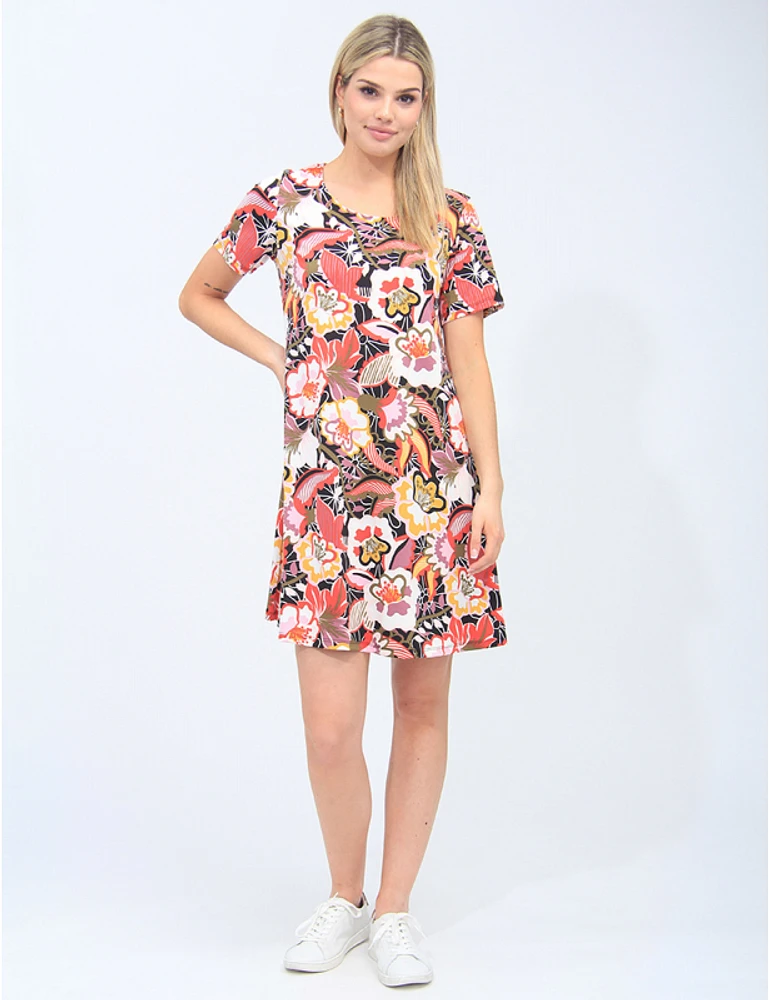 Robe Florale Courte Manche Amani