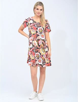 Robe Florale Courte Manche Amani