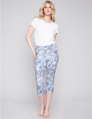 Capris Imprimé Feuille Bleue Charlie B