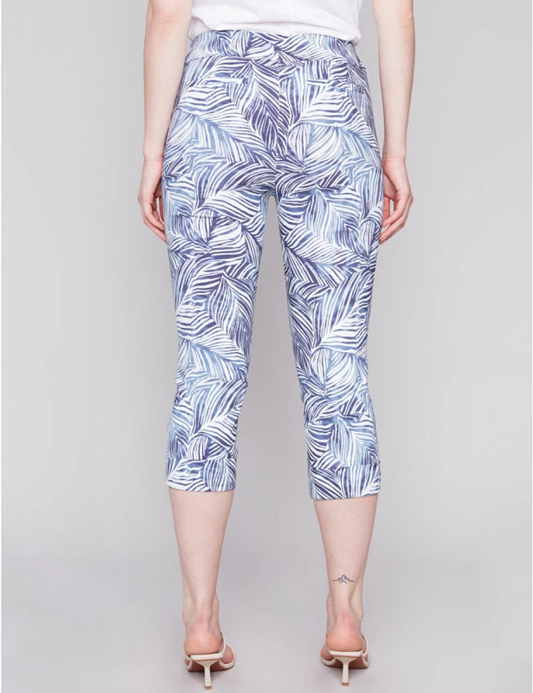 Capris Imprimé Feuille Bleue Charlie B