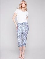 Capris Imprimé Feuille Bleue Charlie B