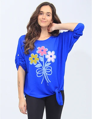 Blouse Florale Nœud Froccella