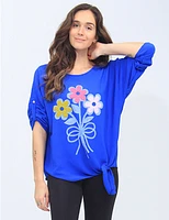 Blouse Florale Nœud Froccella