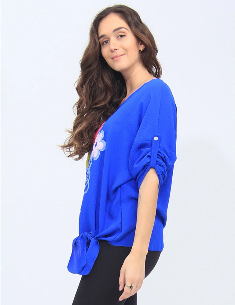 Blouse Florale Nœud Froccella
